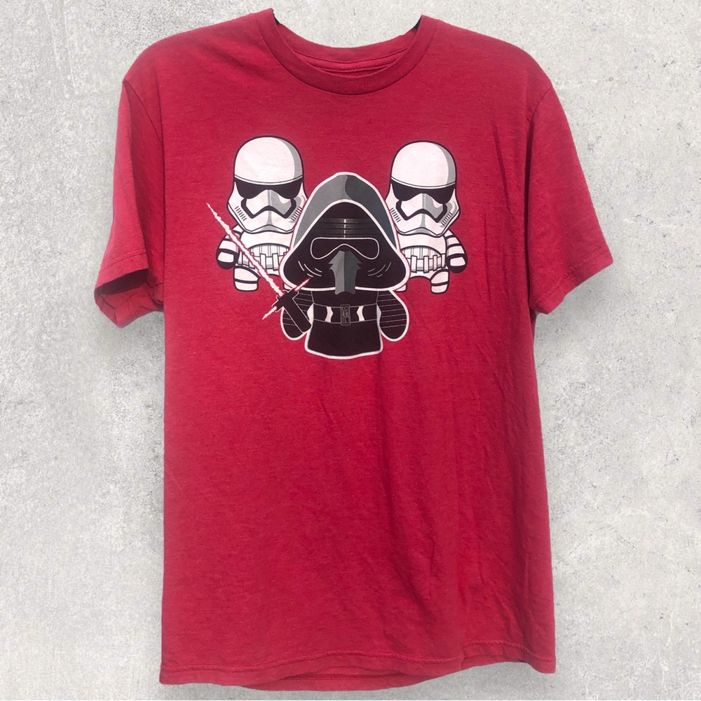 Star Wars Kylo Ren Stormtroopers T-Shirt Red Size Medium Chibi Pop